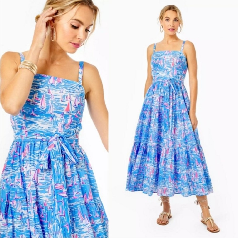 Lilly Pulitzer Analeese Dress 
Zanzibar Blue Boatylicious - Picture 2 of 12
